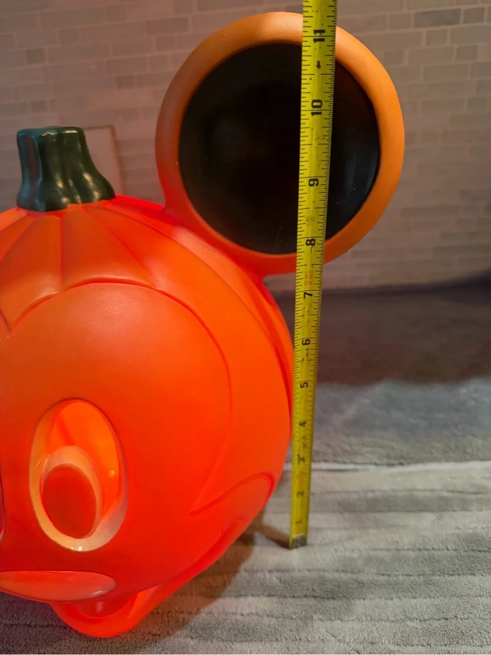 Halloween Disney Blow Mold Mickey Mouse Jack O Lantern Pumpkin